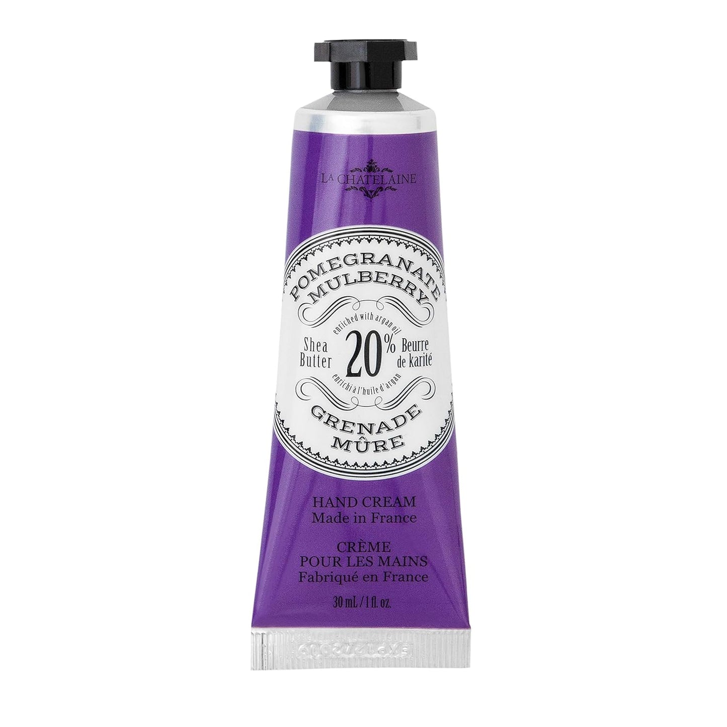 La Chatelaine Shea Butter Hand Cream - Organic Argan Oil, Moisturizing & Nourishing | Travel Size 1 oz/30ml - Amber Cashmere