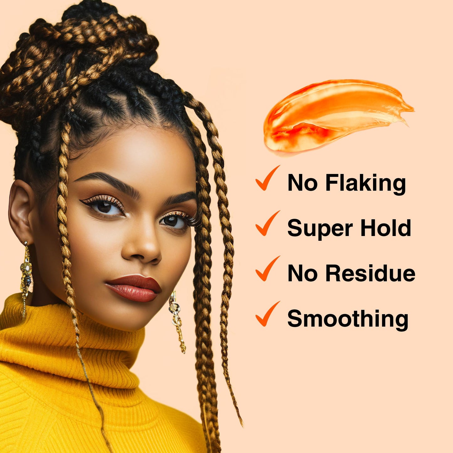 BELLATIQUE GRIP N GLIDE Braiding Gel Maximum Hold for LOC & Twist - No Flaking, No Whitening, Fast Drying, High Shine, Cool & Refreshing, Long Lasting Hold (15 oz)