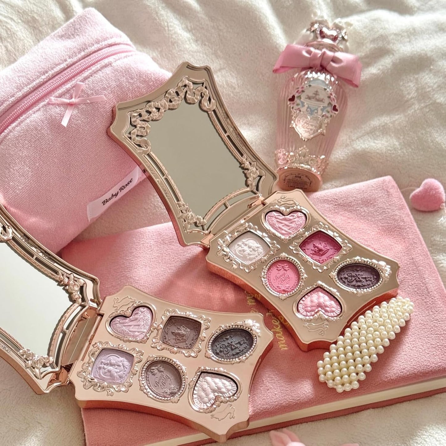Bunny Garden 6-Color Makeup Palette | Blendable Berry Pink Shades - 2 Matte, 2 Shimmer, 2 Satin - 0.23 oz