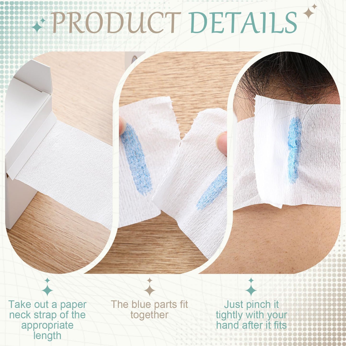 Marspark 5 Rolls Disposable Barber Neck Strips with Hanging Dispenser, Stretch Paper Strips, Professional Barber Supplies for Hairdressing, Haircut, Coloring and Styling Accessory Tool