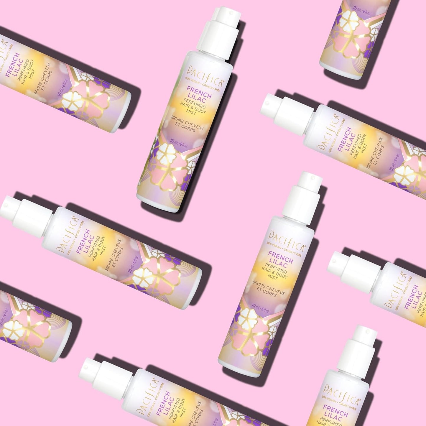Pacifica French Lilac Hair & Body Mist - Vegan Floral Perfume Spray for Women | Alcohol-Free, 6 Fl Oz
