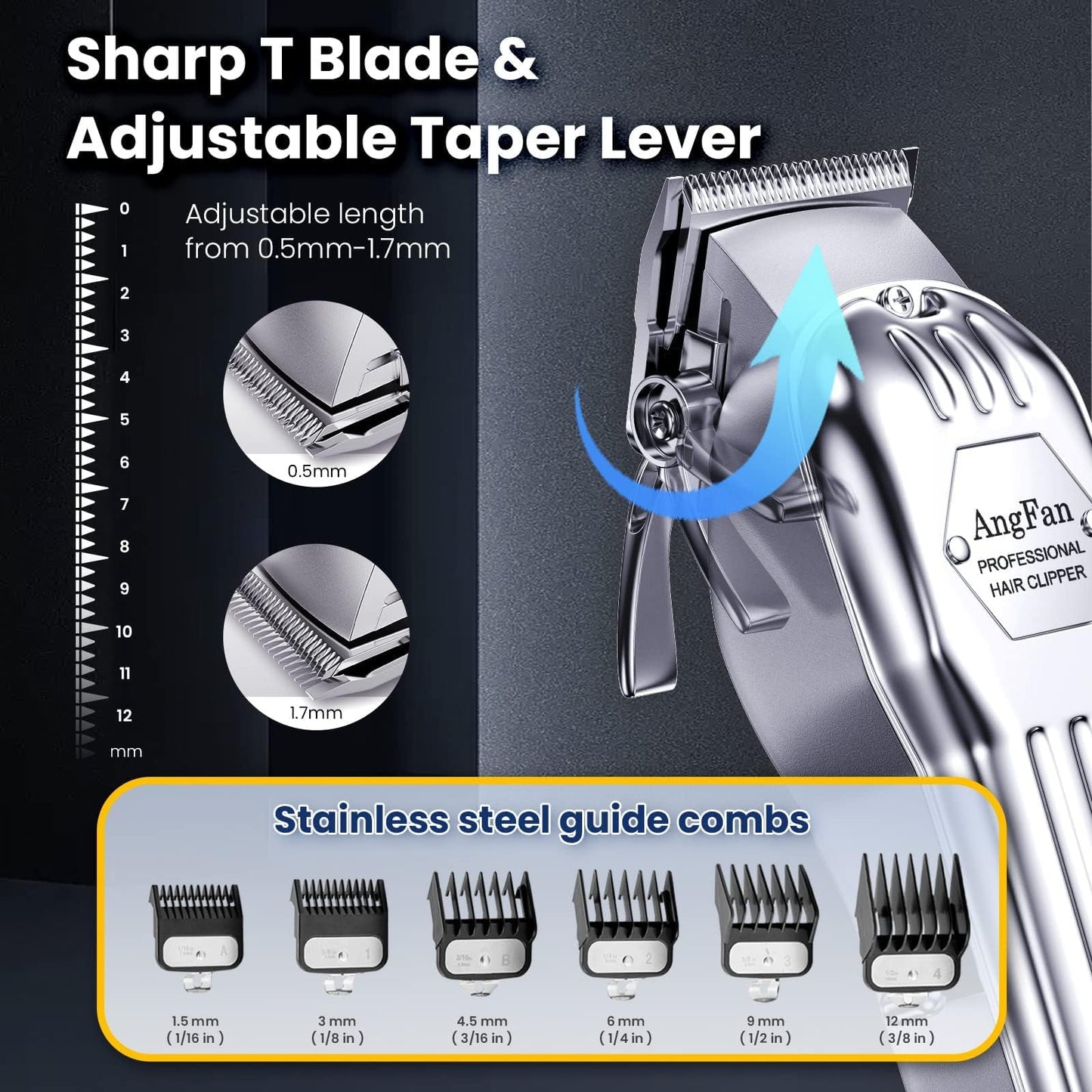 AngFan Professional Hair Clippers for Men Cordless Clipper & Trimmer Set