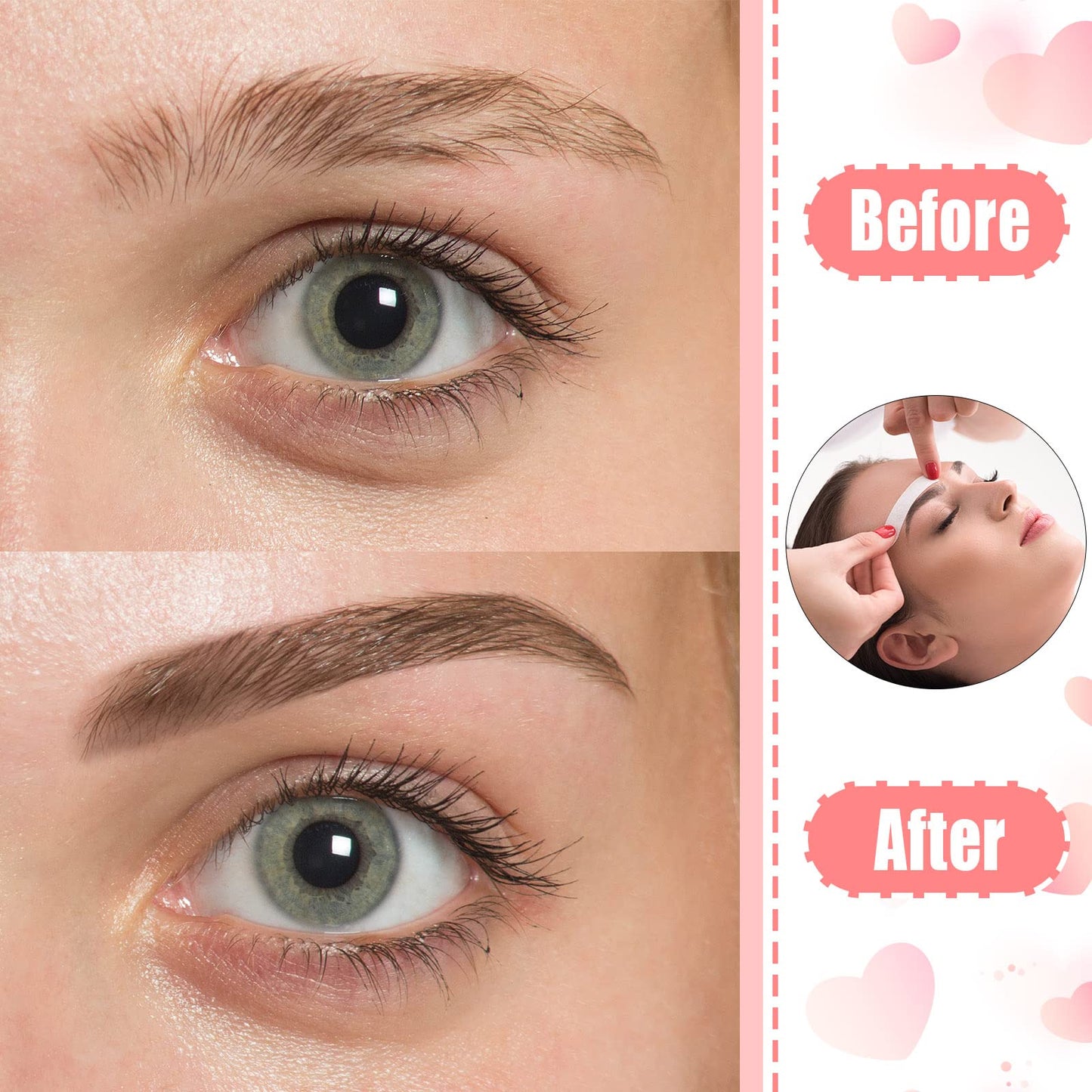 Maitys Eyebrows Small Wax Strips Kit Hair Removal Paper Facial Strips Epilating Pads for Women Men Eyebrow Body Face Arms Lip, 0.4 x 2.4 Inches, White, Wax Not Included(400 Pieces)