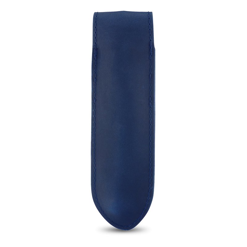 Straight Razor Case, Genuine Cowhide Leather Straight Razor Cover, Barber Straight Razor Holder, Travel Razor Case (Blue)