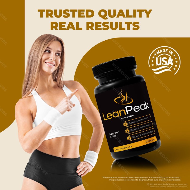 NutraVibe LeanPeak Capsules – Daily Balance Supplement for Energy & Active Lifestyle, Natural Ingredients for Healthy Body Shape & Digestion, Easy-to-Swallow Capsule, Non-Habit Forming (60 Capsules)