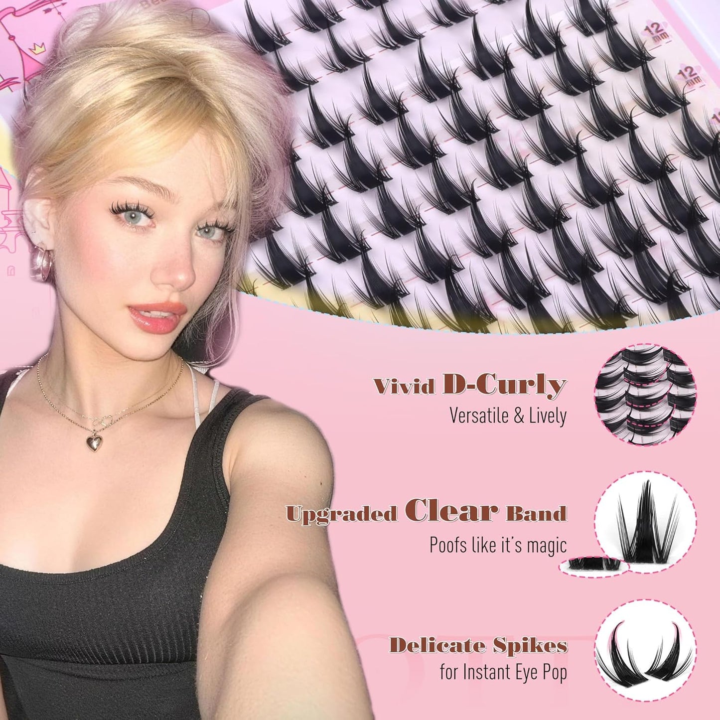 Manga Lash Clusters - Spiky Anime Eyelash Extensions | Natural Wispy Individual Lashes, 10-16MM, 120PCS
