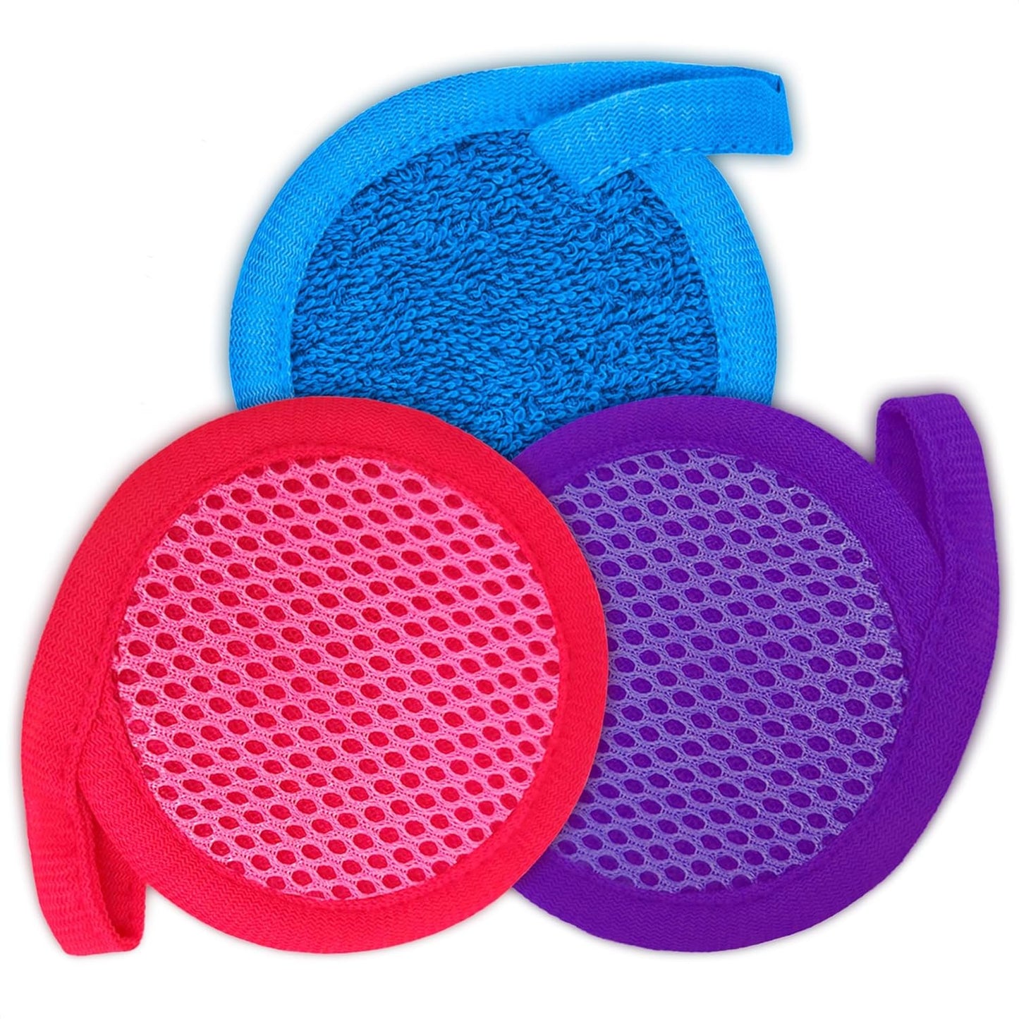 2 in 1 Face Scrub Pads - Reusable Microfiber Makeup Remover & Exfoliating Washcloth | 3 Pcs Set for Eyes, Lips & Neck