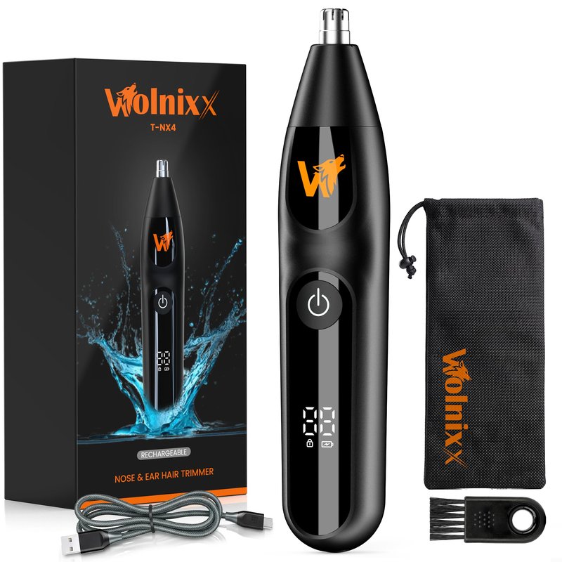 Wolnixx Nose Hair Trimmer for Men & Women – Powerful 8000 RPM Motor, Wet/Dry Use, Electric Nose & Ear Hair Clipper with Travel Lock, USB Rechargeable, Portable Grooming Tool