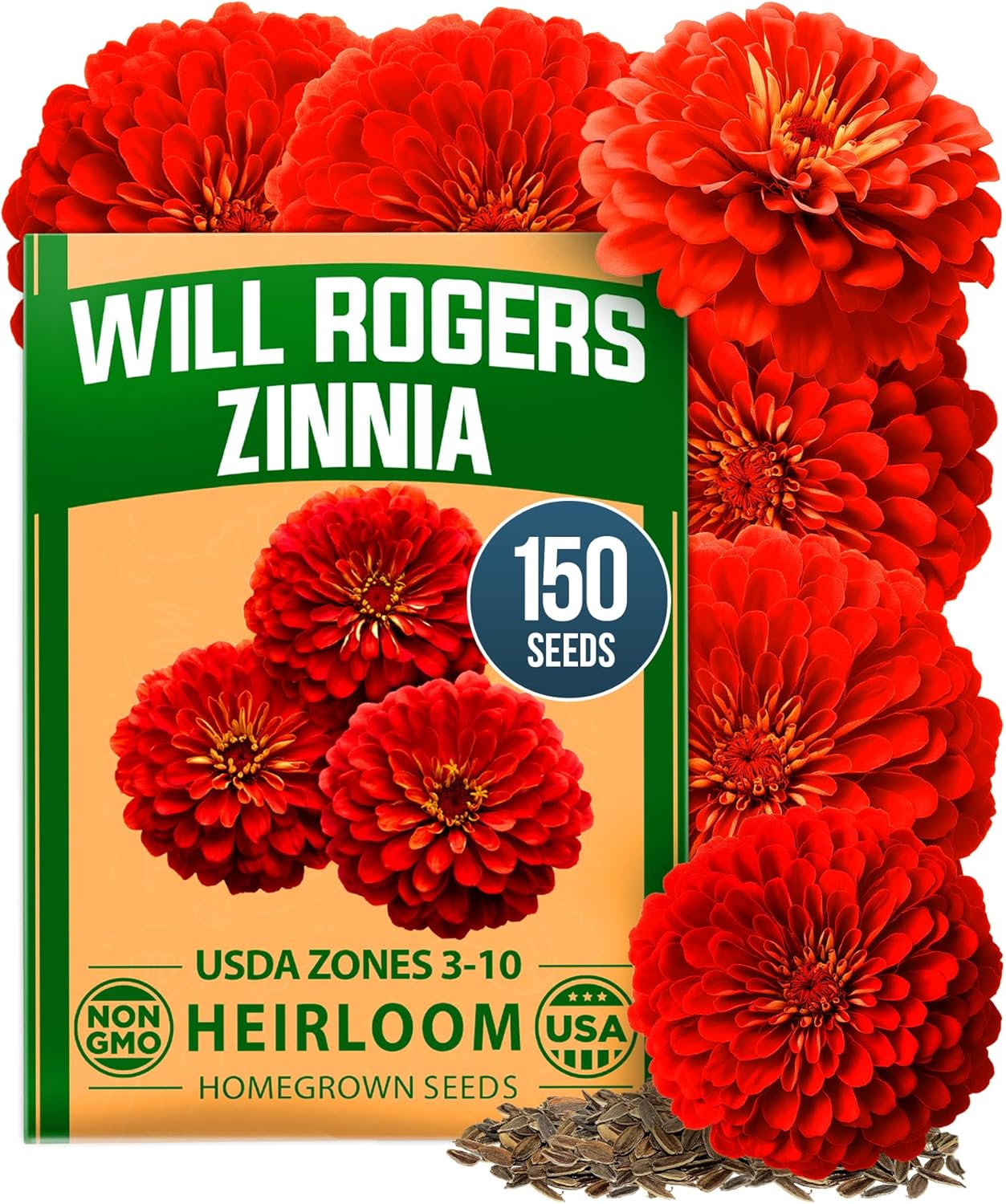 Zinnia Dahlia Seeds Pack - Non-GMO 524 Flower Seeds for Vibrant Pollinator Gardens | Easy-to-Grow Outdoor Blooms