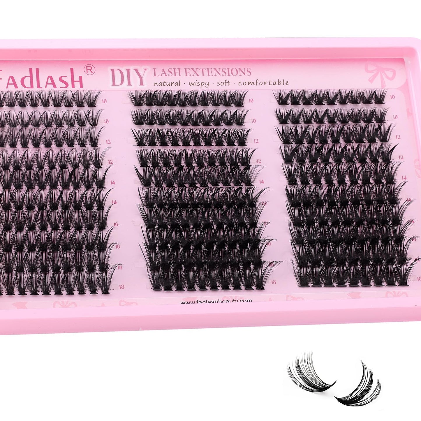 Eyelash Clusters Fluffy Lash Clusters 30D+40D+50D with Soft Thin Band D Curl DIY Cluster Eyelash Extensions 10-18mm Natural Wispy Individual Lashes for Beginners at Home by FADLASH (30D+40D+50D)