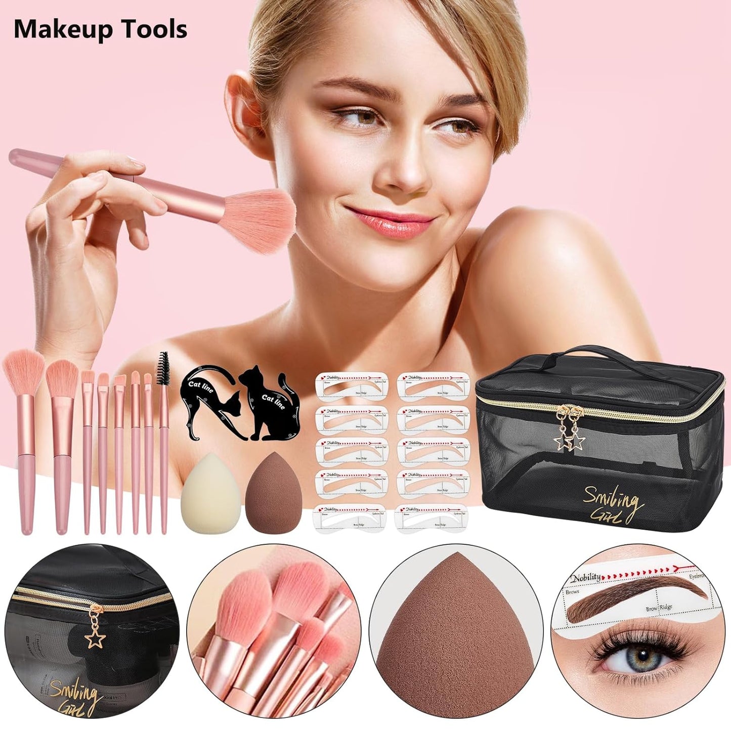 All-in-One Makeup Kit for Women - Essential Gift Set with Foundation, Eyeshadow, Lipstick & Brushes | Complete Makeup Bundle