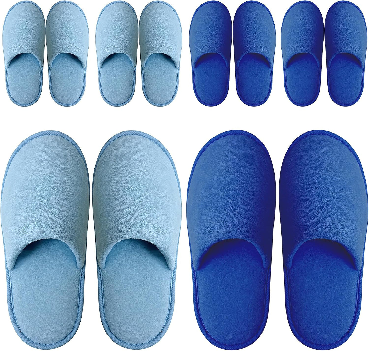 Disposable Slippers - Cotton Fleece Guest Slippers with Non-Slip Sole | 6 Pairs for Home, Hotel & Travel