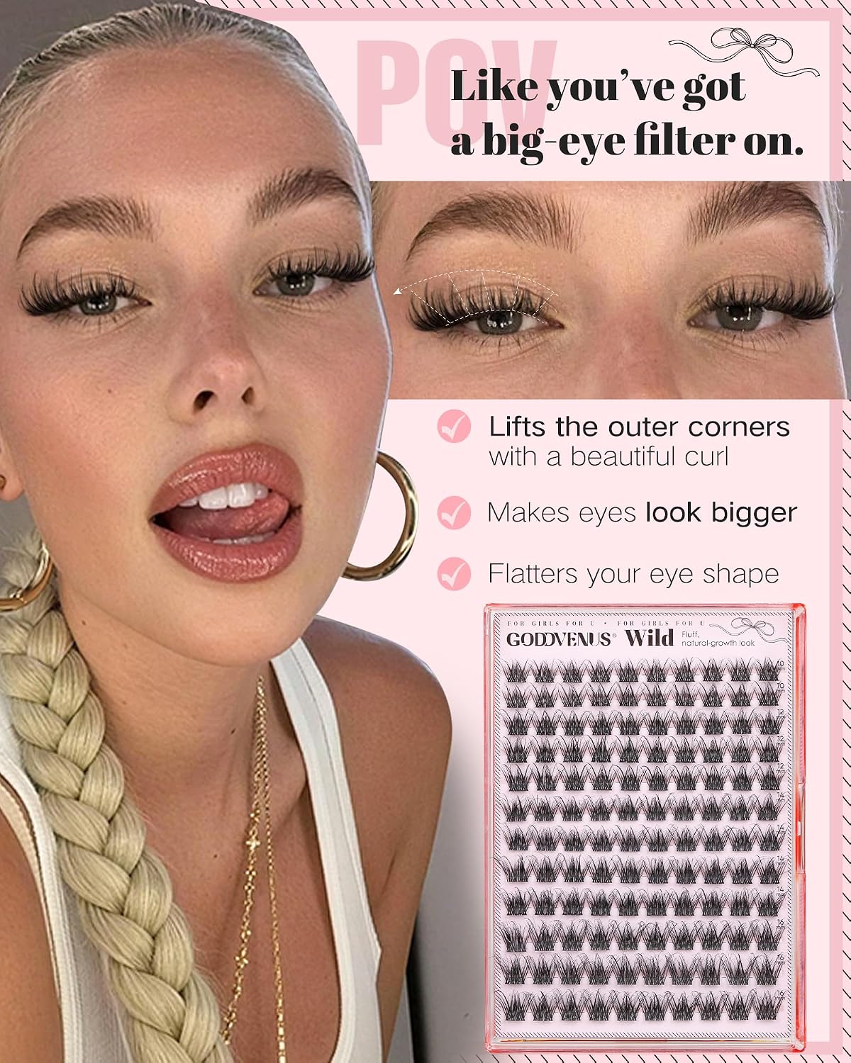 Natural Lash Clusters - Wispy Fluffy Eyelash Extensions | D Curl 120pcs, 10-16mm for DIY Glam Looks