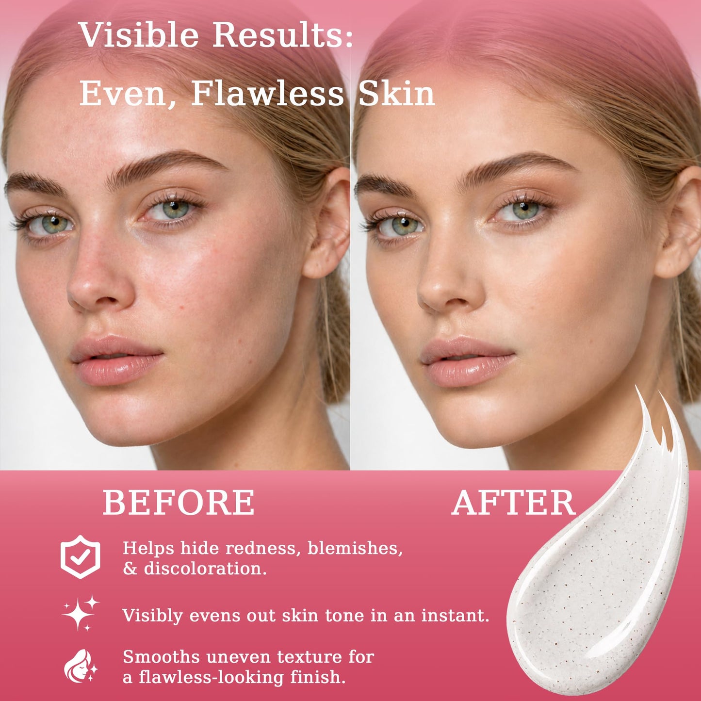Color Changing Foundation, Skin Tone Adapting Liquid Foundation for Women, Self Adjusting Natural Finish Makeup, Hydrating Coverage for Mature Skin, Blurs Fine Lines (2 PCS)
