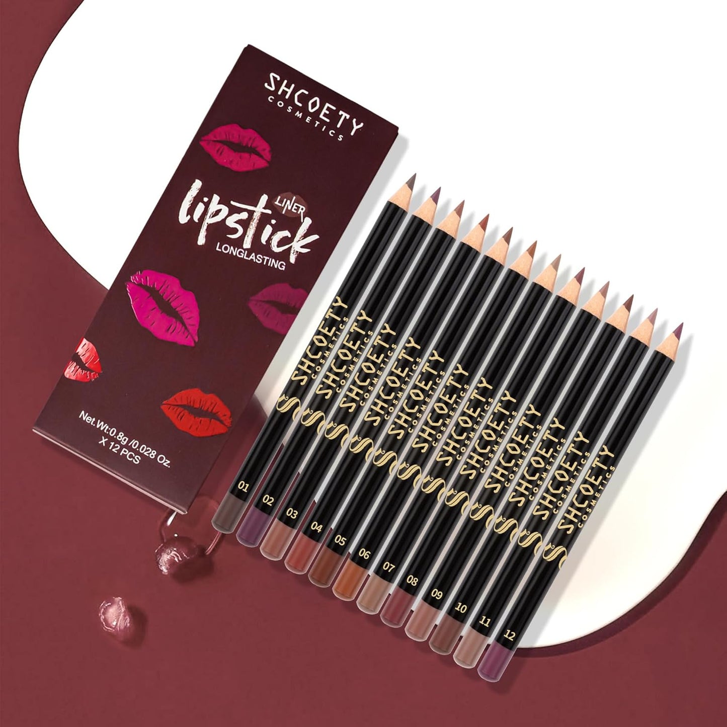 Matte Lip Liner Set - 24 Pcs Waterproof Longwear Lip Pencils for Smooth, High Pigment Makeup | Natural Colors