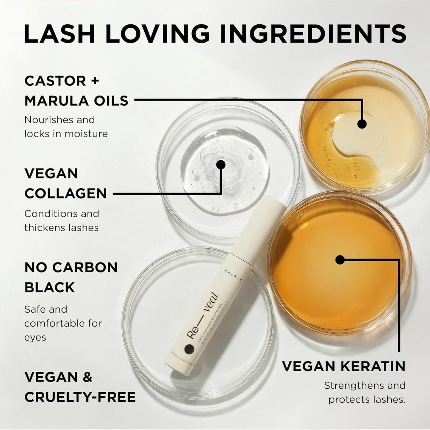 Haleys Lash Extension Mascara - Lengthening & Curling Black Mascara | Smudge-Proof, Non-Clumping Formula for Fuller Lashes
