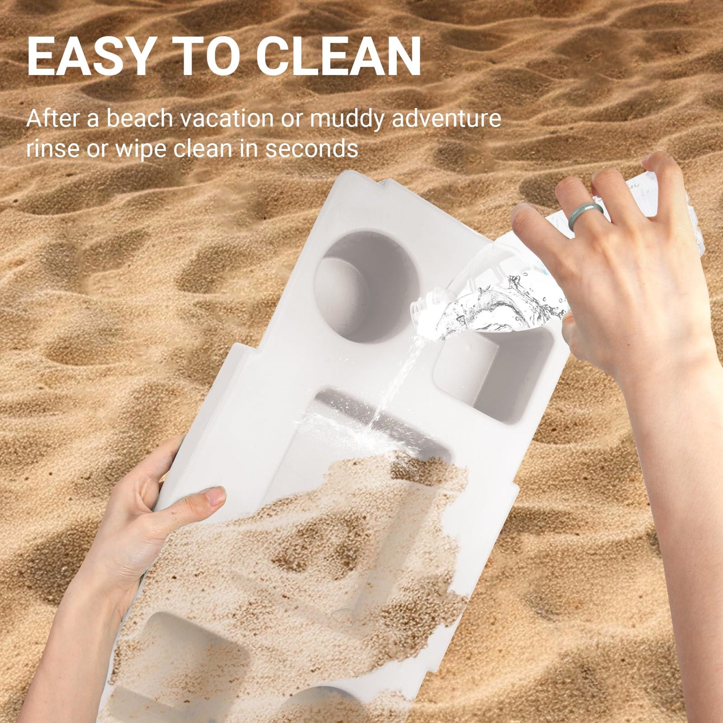 DGLOZE Topper Tray for Bogg Bag – Cup Holder & Storage Lid Compatible with Bogg Bag XL - For Stanley 30 oz 40 oz – Outdoor Beach Tray Topper Insert – Easy to Clean (White)