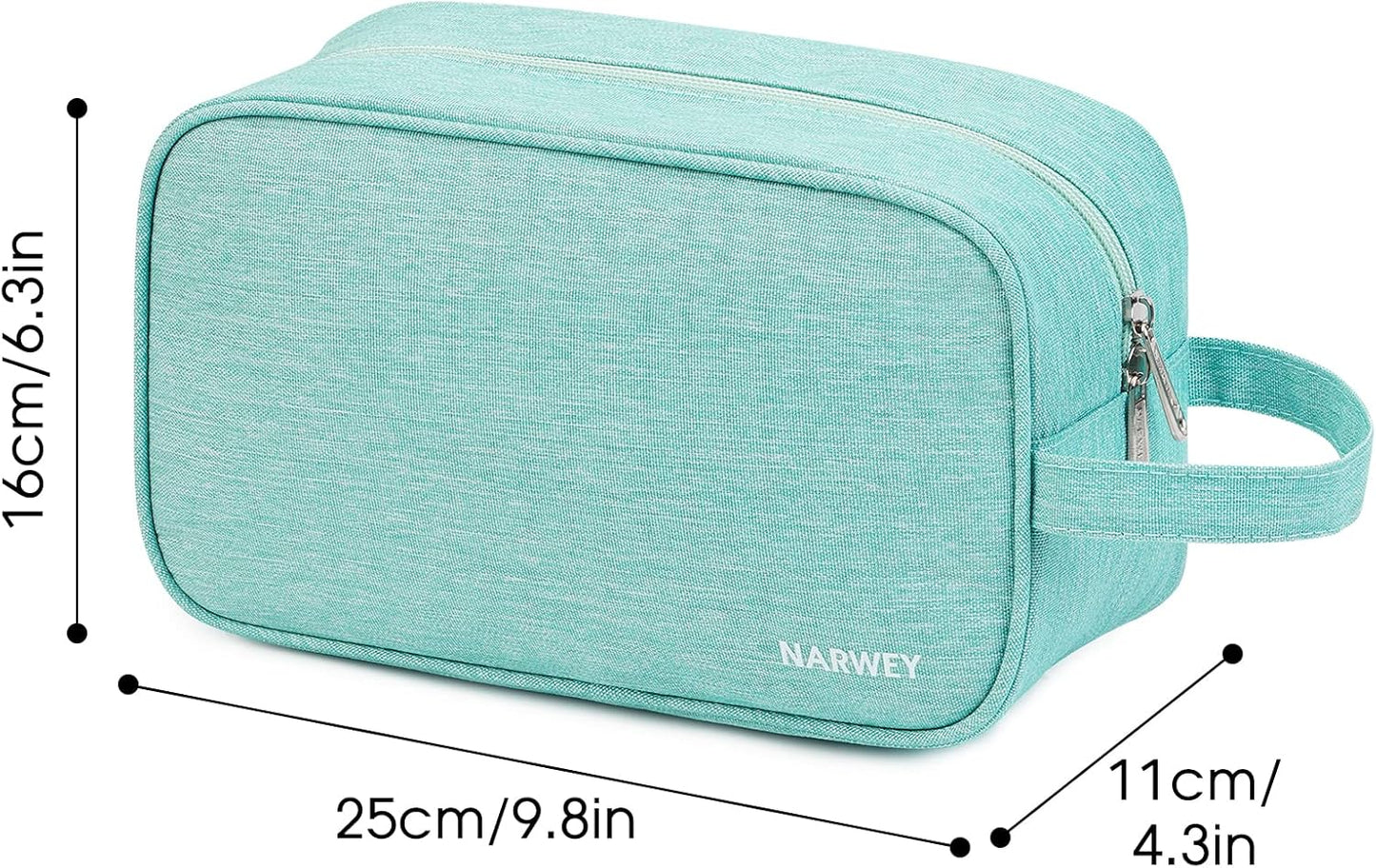 Travel Toiletry Bag for Women - Mint Green Dopp Kit Organizer for Cosmetics & Toiletries