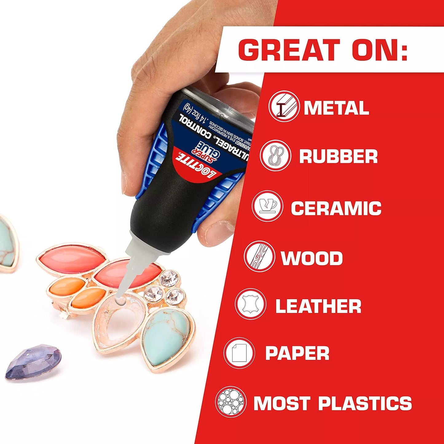Loctite Super Glue Ultra Gel Control - Clear Cyanoacrylate Adhesive for Plastic, Wood & Metal | 0.14 fl oz