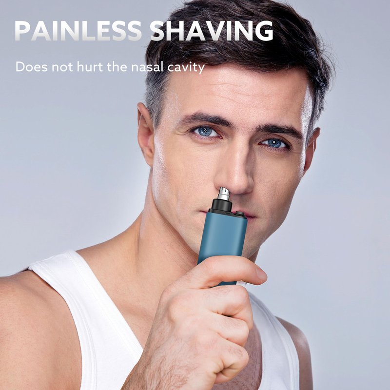 SYFUO Nose Hair Trimmer for Men,Portable Painless Ear and Nose Hair Trimmer USB Rechargeable,Nose Trimmer Women with 9000 RPM,360° Rotating Waterproof Dual Edge Blades(Blue)