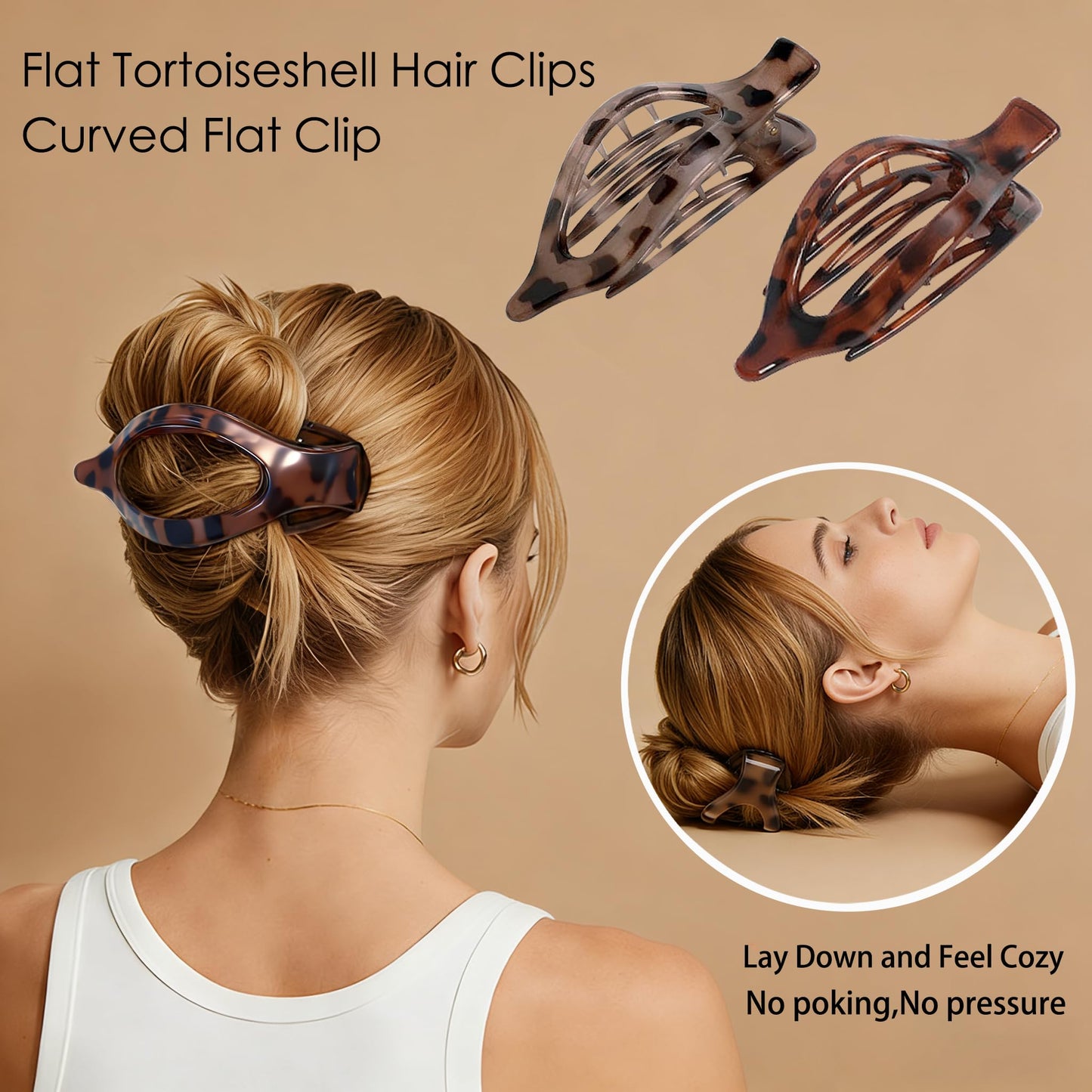 8Pcs Strong Hold & Non-Slip Matte Tortoiseshell Hair Clips for Women