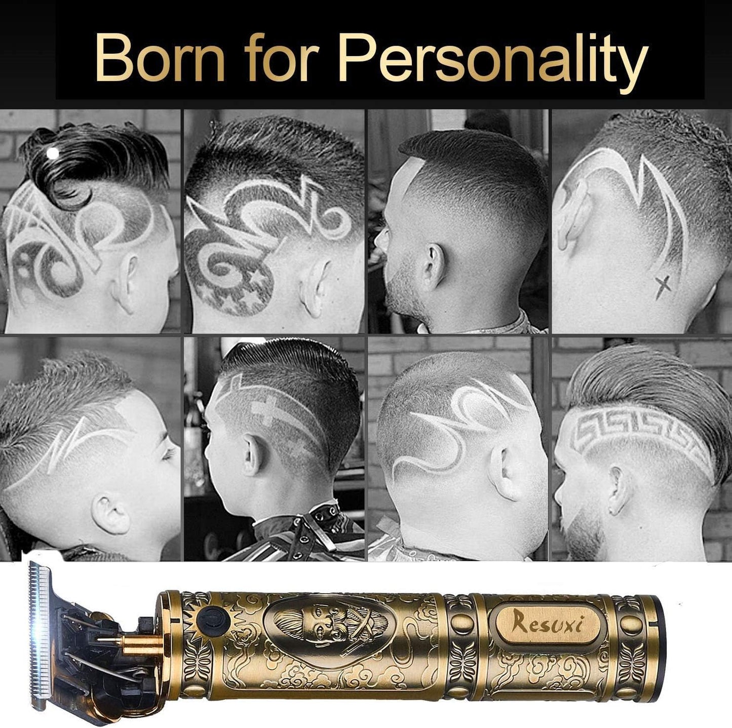 Professional Cordless Hair Trimmer for Men - T-Blade Beard Clippers | Gold Knight Close Cutting Kit