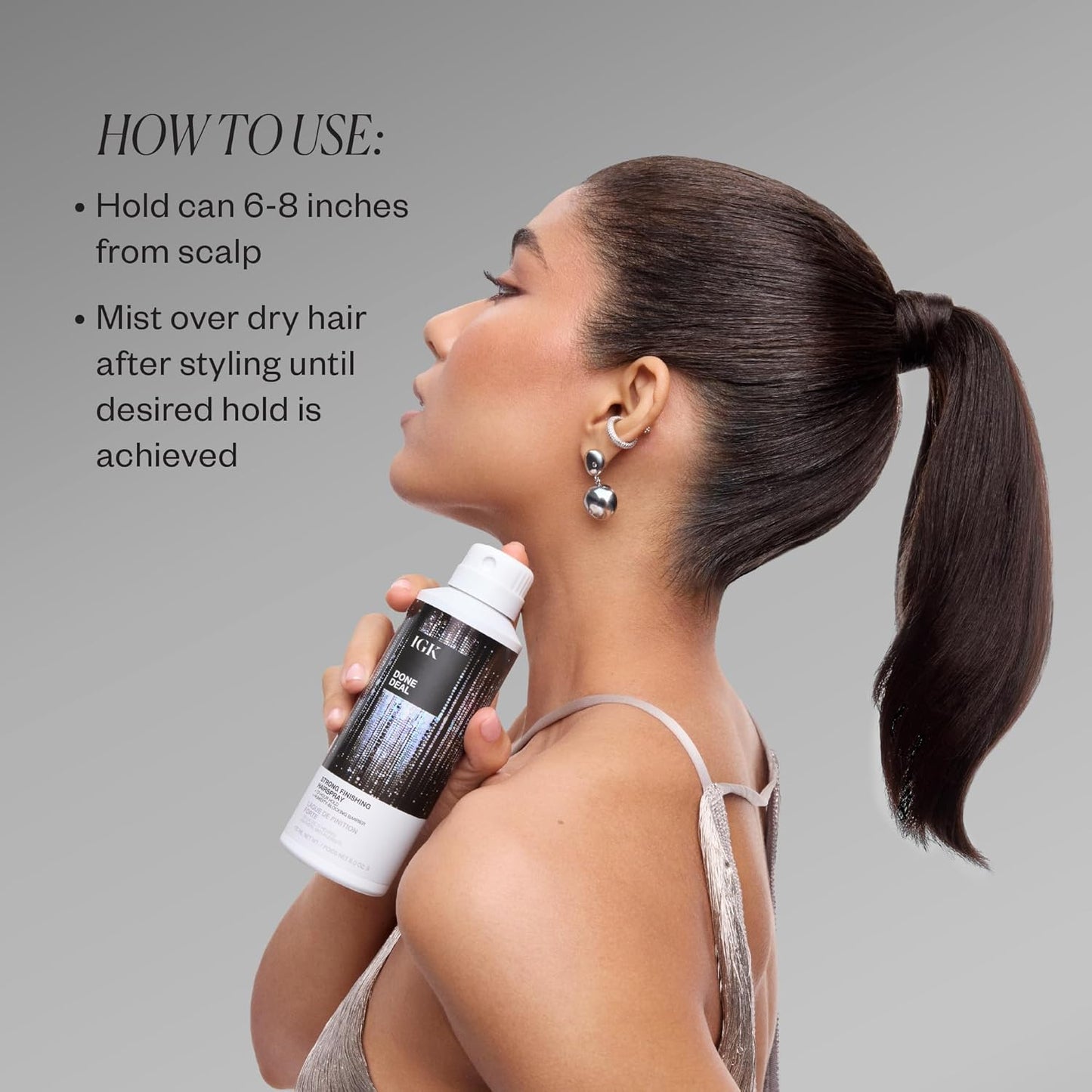 IGK Done Deal Hairspray - Strong Hold, Humidity-Resistant Finish | 5 oz for All Hair Types