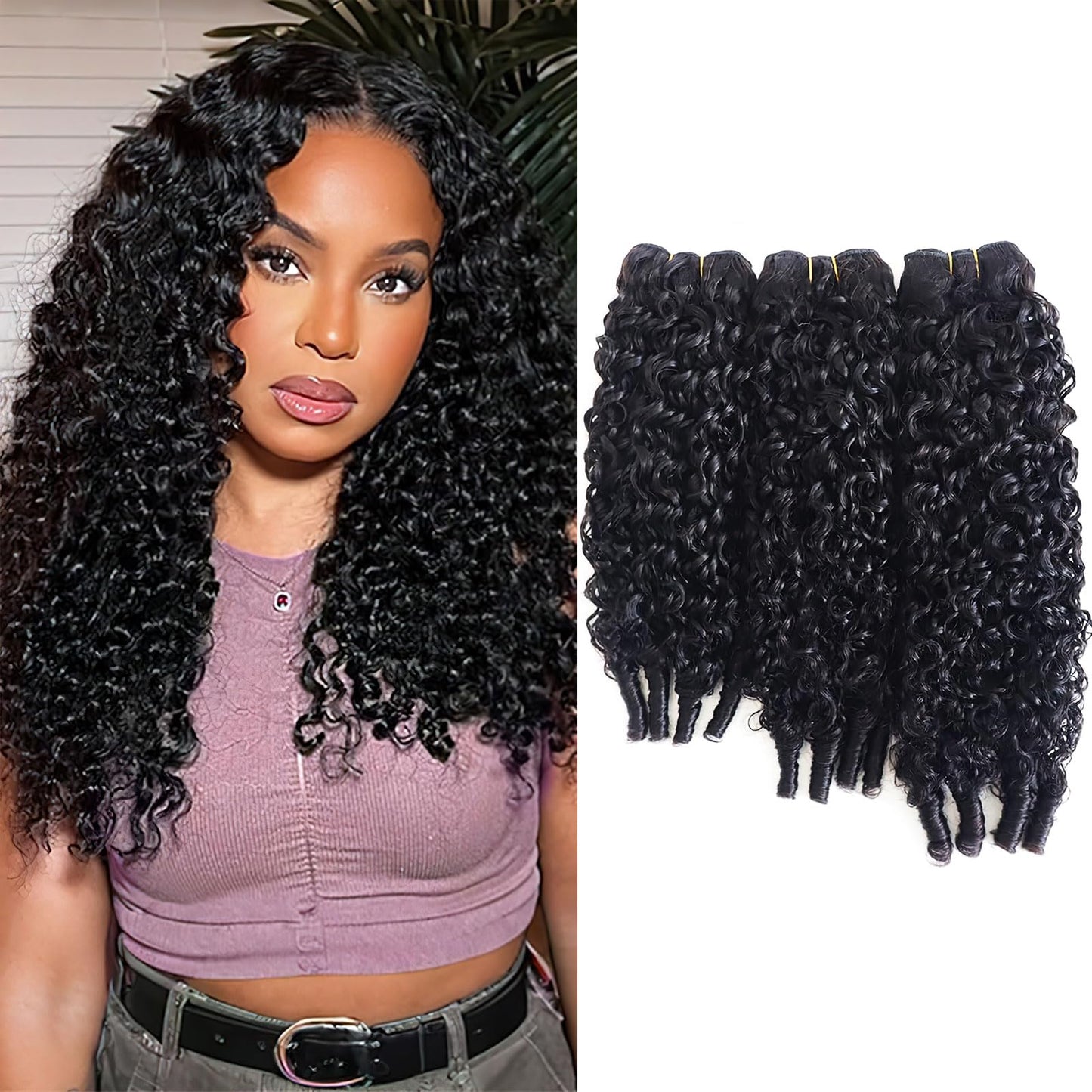14A Burmese Curly Human Hair Bundles 20 22 24 Inch 100% Unprocessed Brazilian Virgin Hair Quick Weave Bundles Human Hair Extensions Real Human Hair, Natural Black