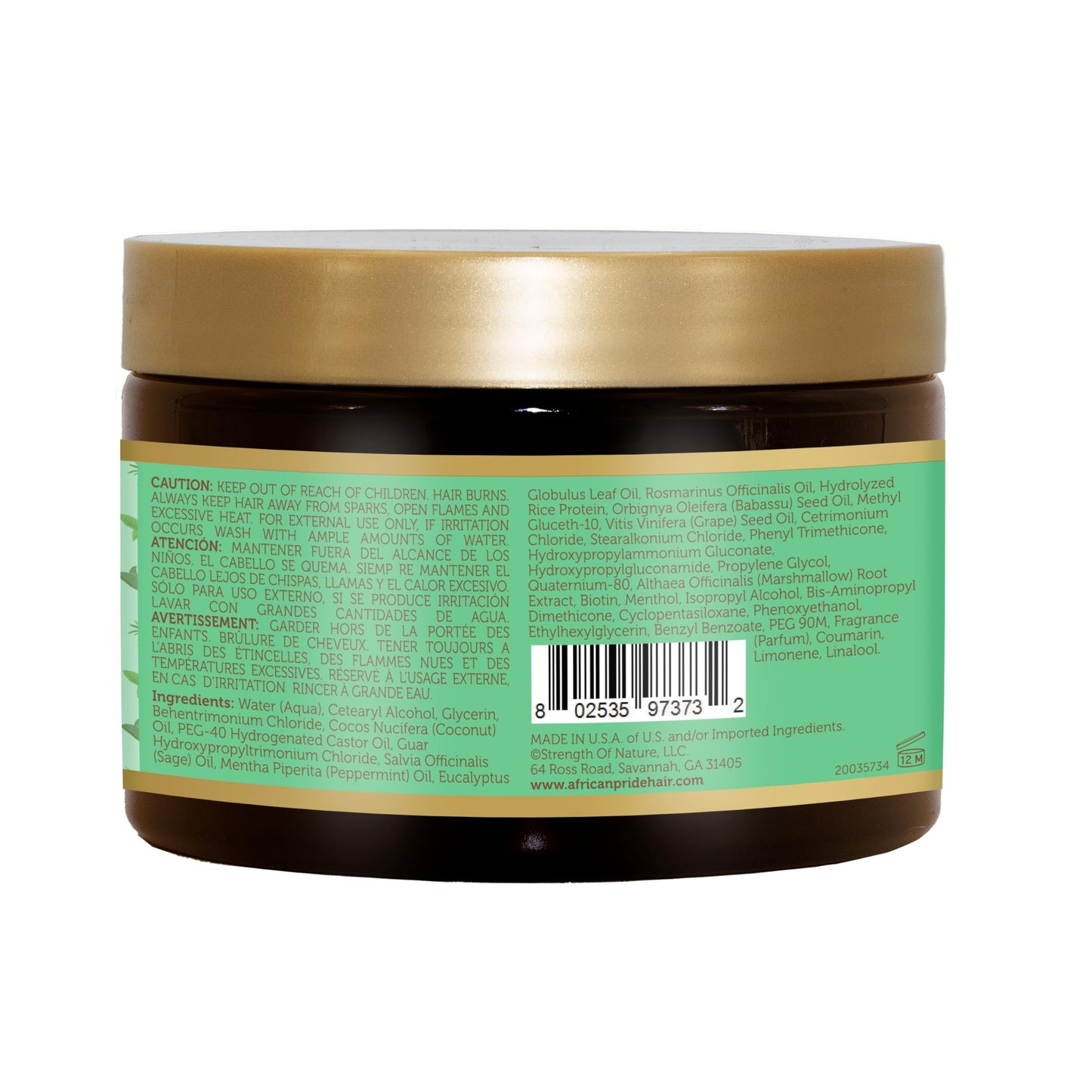 African Pride Feel It Formula Hair Strengthening Mask Treatment with Peppermint, Rosemary & Sage, For All Hair Types - Aids Hair Growth, Nourishes Split Ends & Dry Scalp, 12oz (Pack of 1)