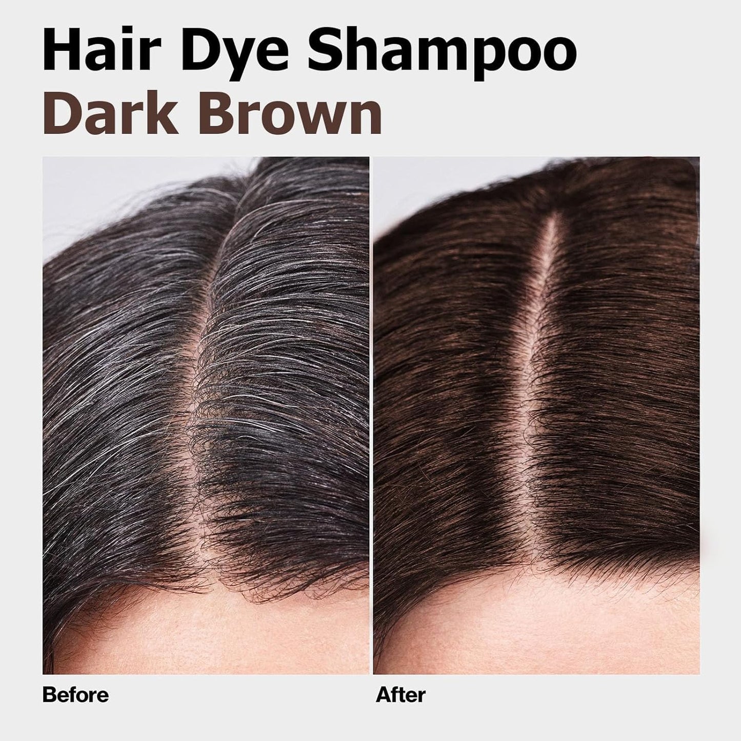 Dark Brown Hair Dye Shampoo 3 in 1 for Gray Hair, Long-lasting & Natural Hair Color Shampoo, Herbal Ingredients Natural Shampoo Hair Dye Effect in Minutes, Gifts for Men Women 500ml