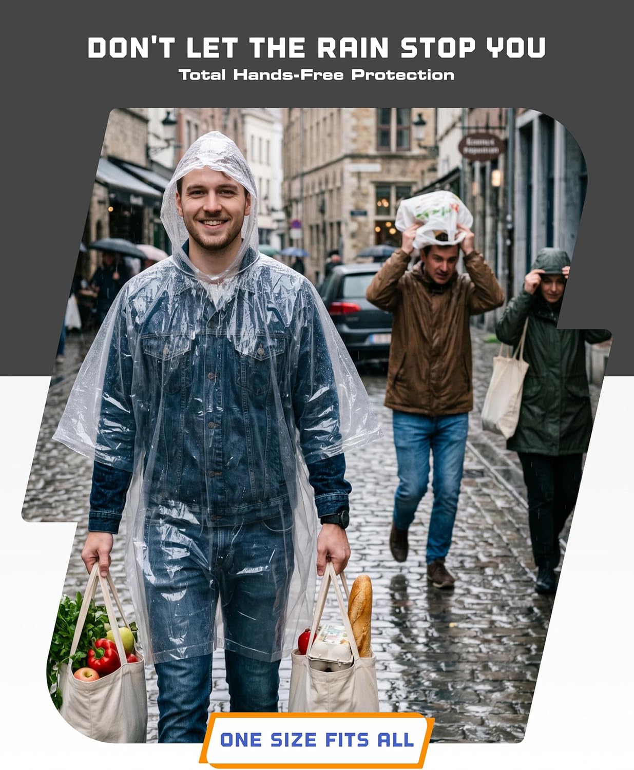 Disposable Rain Ponchos for Adults - Hagon PRO 5 Pack | Lightweight & Waterproof
