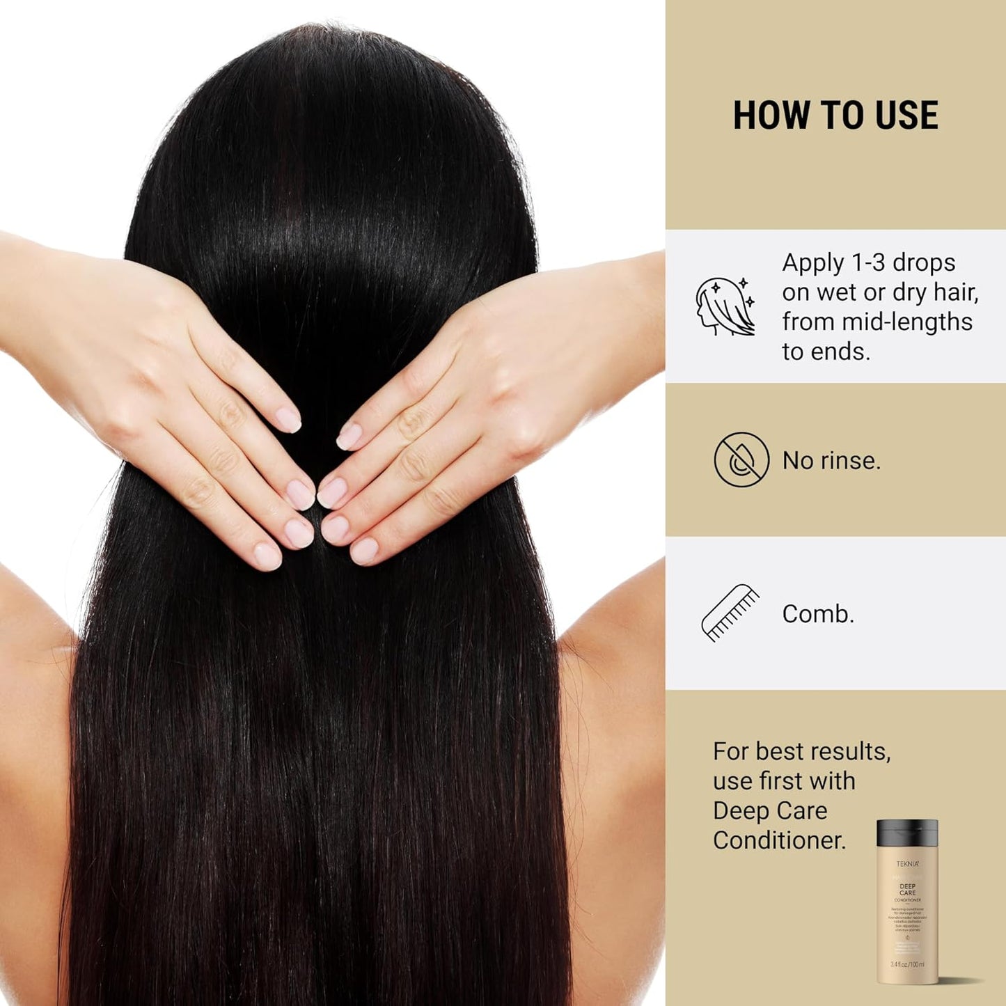 Deep Care Hair Serum - Lakmé Teknia Repairing Drops for Damaged Hair & Split Ends | 3.5 Fl Oz