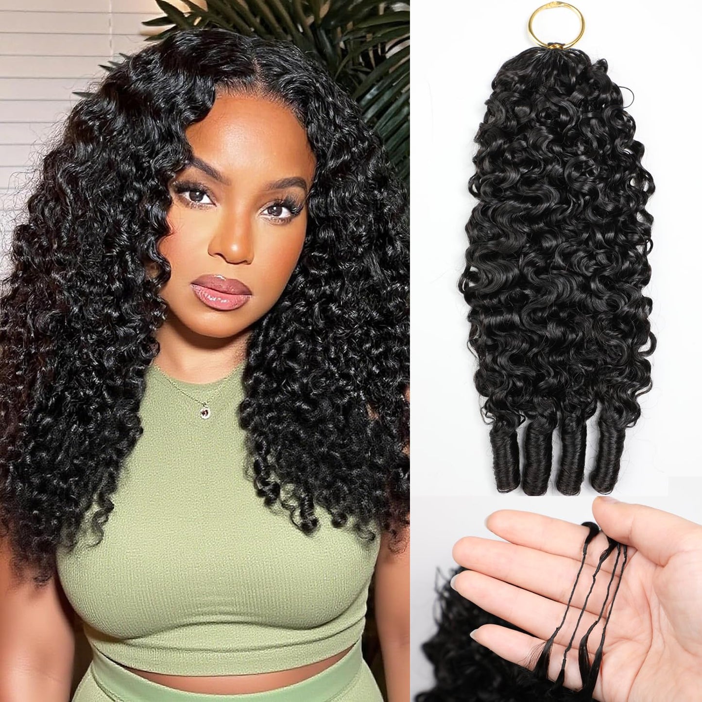 Burmese Curly Crochet Hair - 20 Inch 60g Knotless Pre-Separated Bundles | Invisible Miracle Knots, Reusable Virgin Hair Extensions