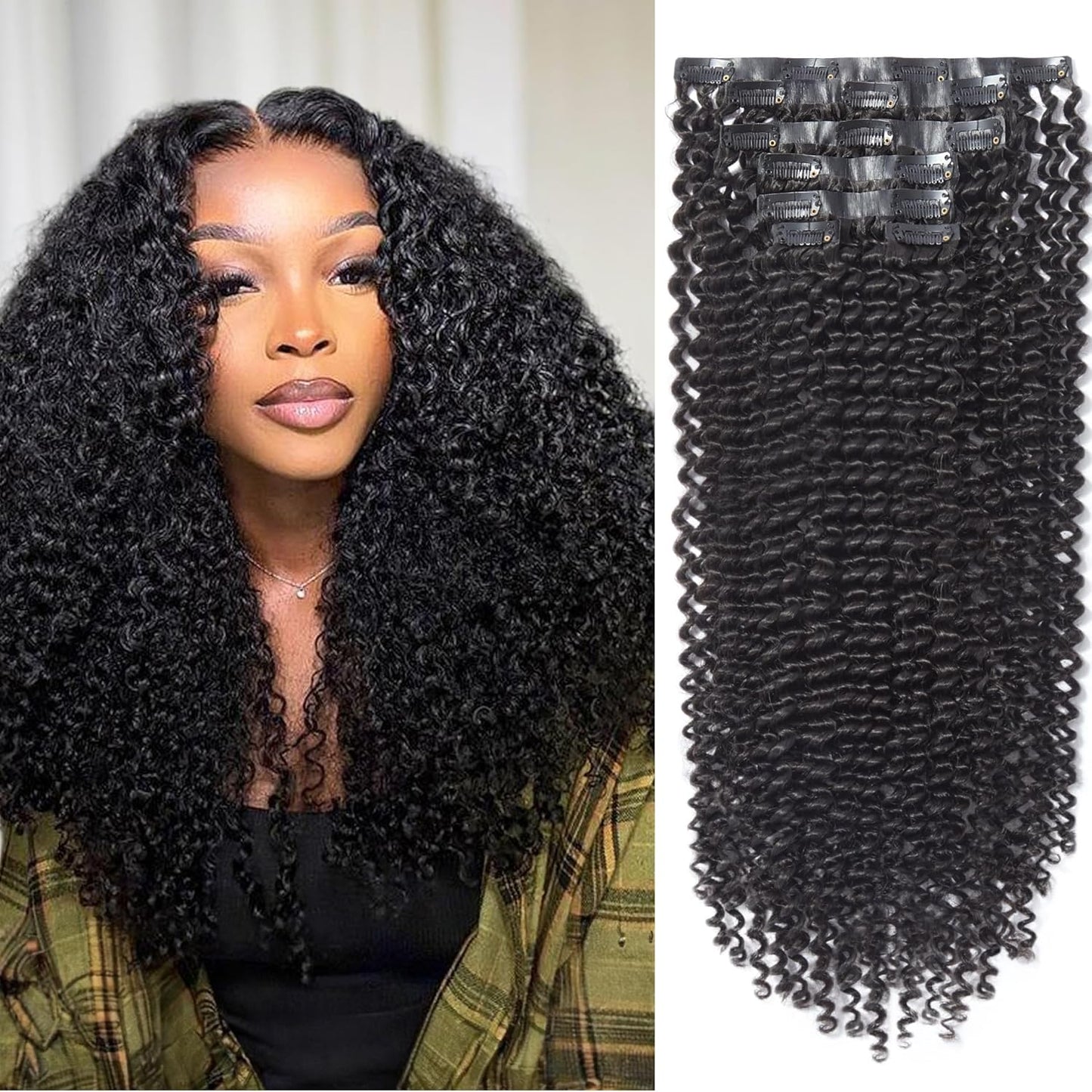 Invisible Yaki Straight Clip-In Hair Extensions - Real Human Hair, 18 Inch, 220g, 12 Pcs for Daily & Special Occasions