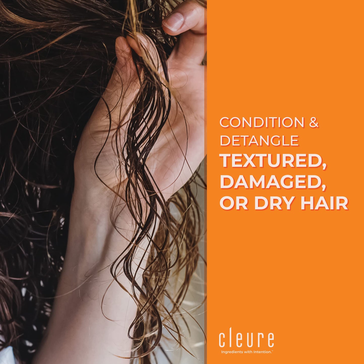 Cleure Fragrance Free Leave-In Conditioner for Dry, Frizzy, Straight & Curly Hair - Hypoallergenic Hair Detangler Spray for Sensitive Skin (8 fl oz, Pack of 1)