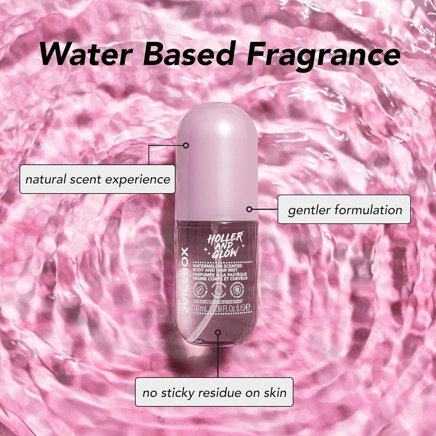 Mood Boosting Juice Box Body & Hair Mist - Fruity Watermelon Spray for Teen Girls | 3.38 Fl Oz