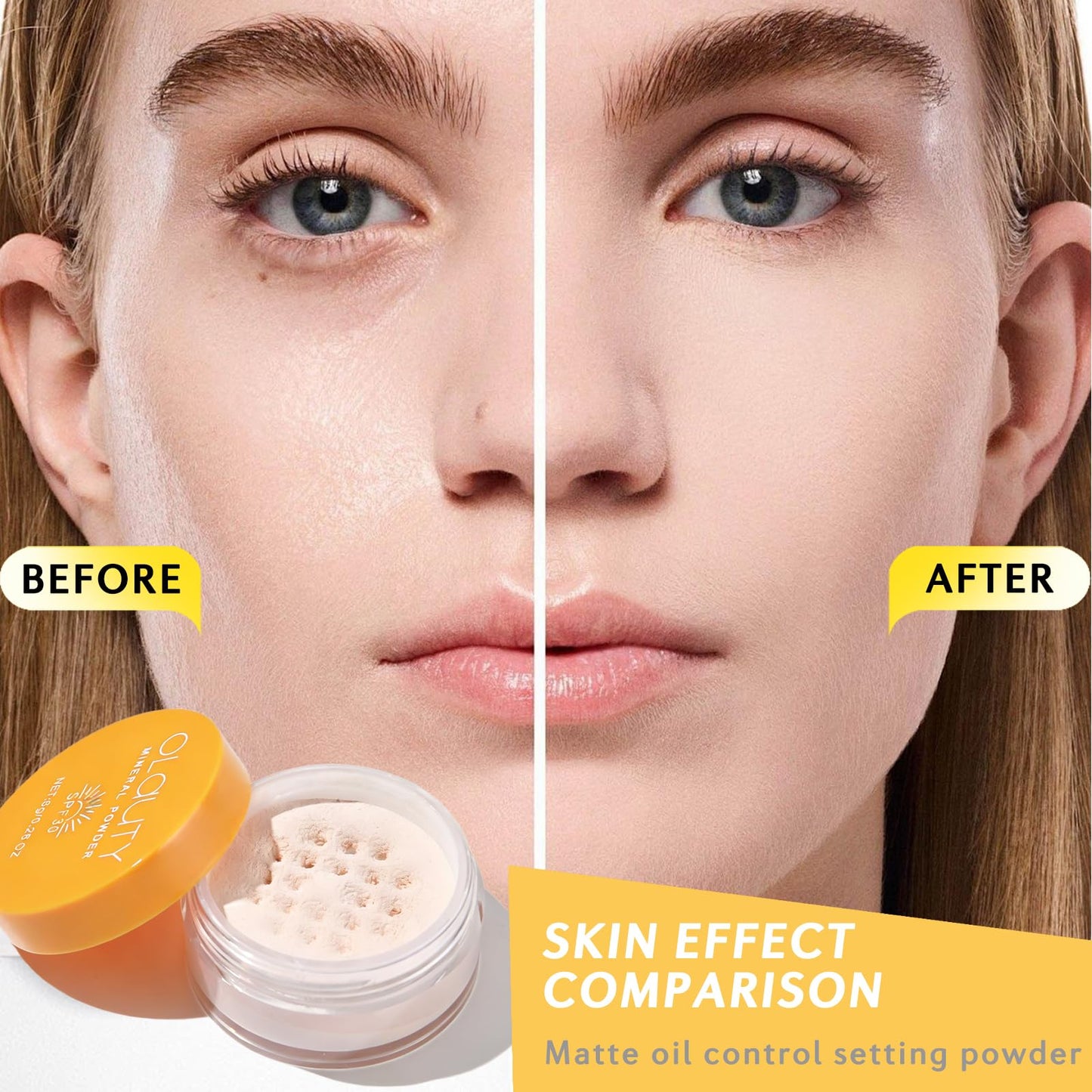 Mineral Powder Sunscreen for Face & Scalp,SPF 30,Brush on Sunscreen Setting Powder,Beach Essentials,Oil Control Hair Sunscreen Face Powder Travel Size,Lasting Lightweight (#01 Translucent Setting)