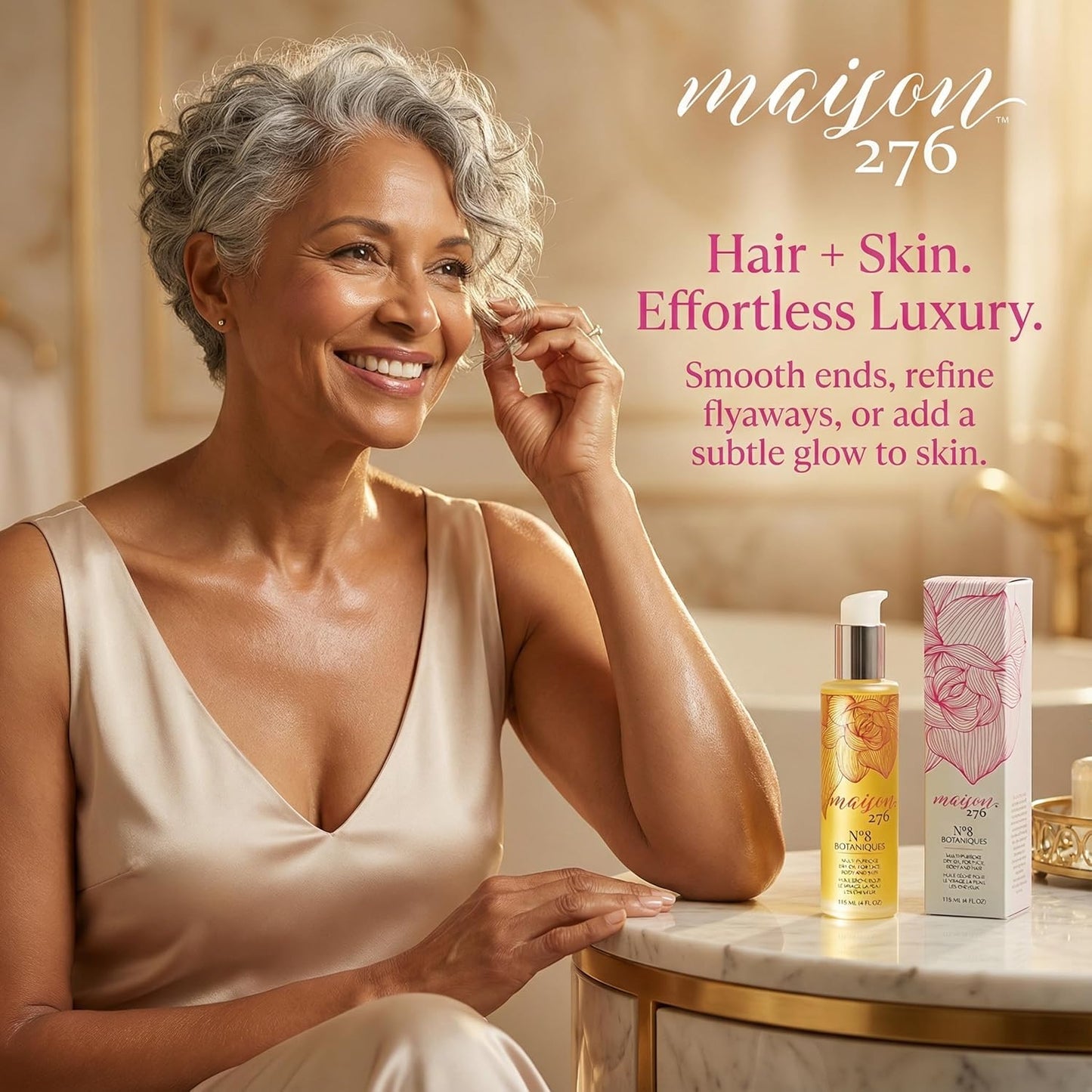 Multi-Purpose Moroccan Oil Moisturizer for Grey Hair - Paraben-Free Body Oil for Face & Body, 4 Fl Oz