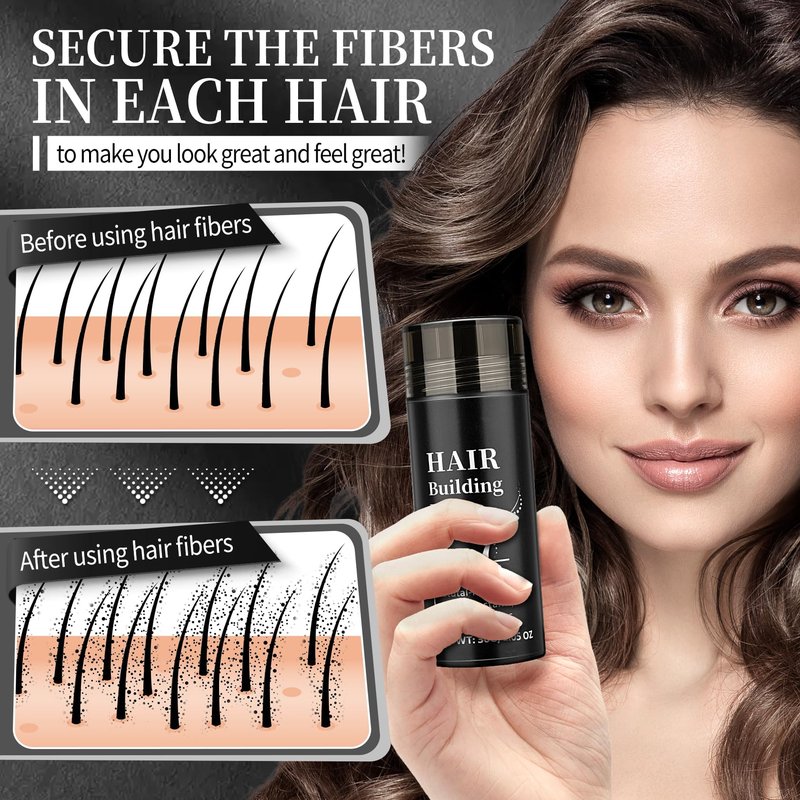 AWCCXMYM Hair Building Fibers for Thinning Instant Coverage Hair Fibers for Women & Men Natural Texture Undetectable Hair Fiber for Thickener and Fuller Look 30g #Dark Brown