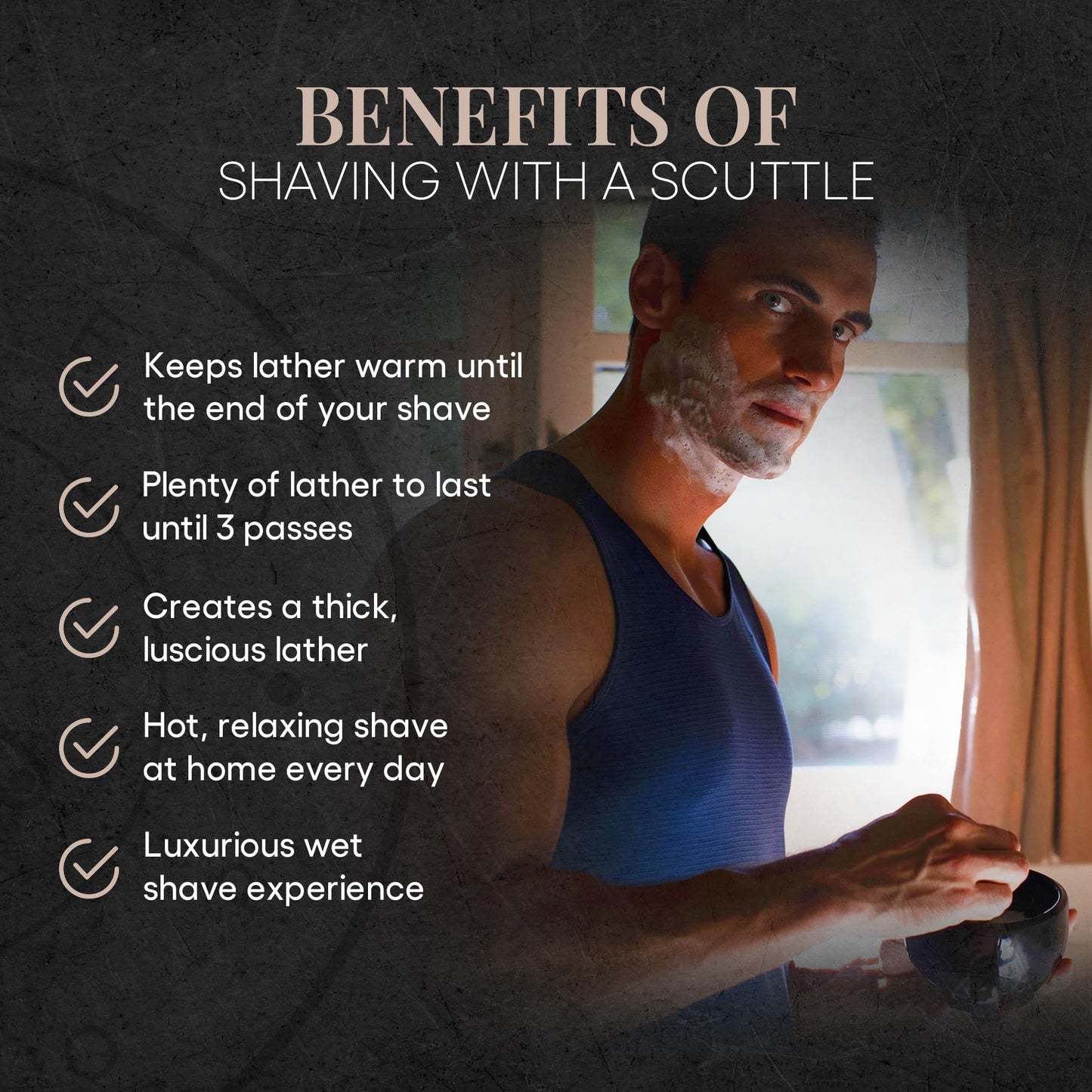 Naked Armor Savanna Shaving Scuttle Mug with Organic Shaving Soap Puck – Porcelain Shaving Mug and Shaving Bowl for Wet Shaving, Keeps Your Lather Hot, Creates Rich and Creamy Lather, Handmade Scuttle