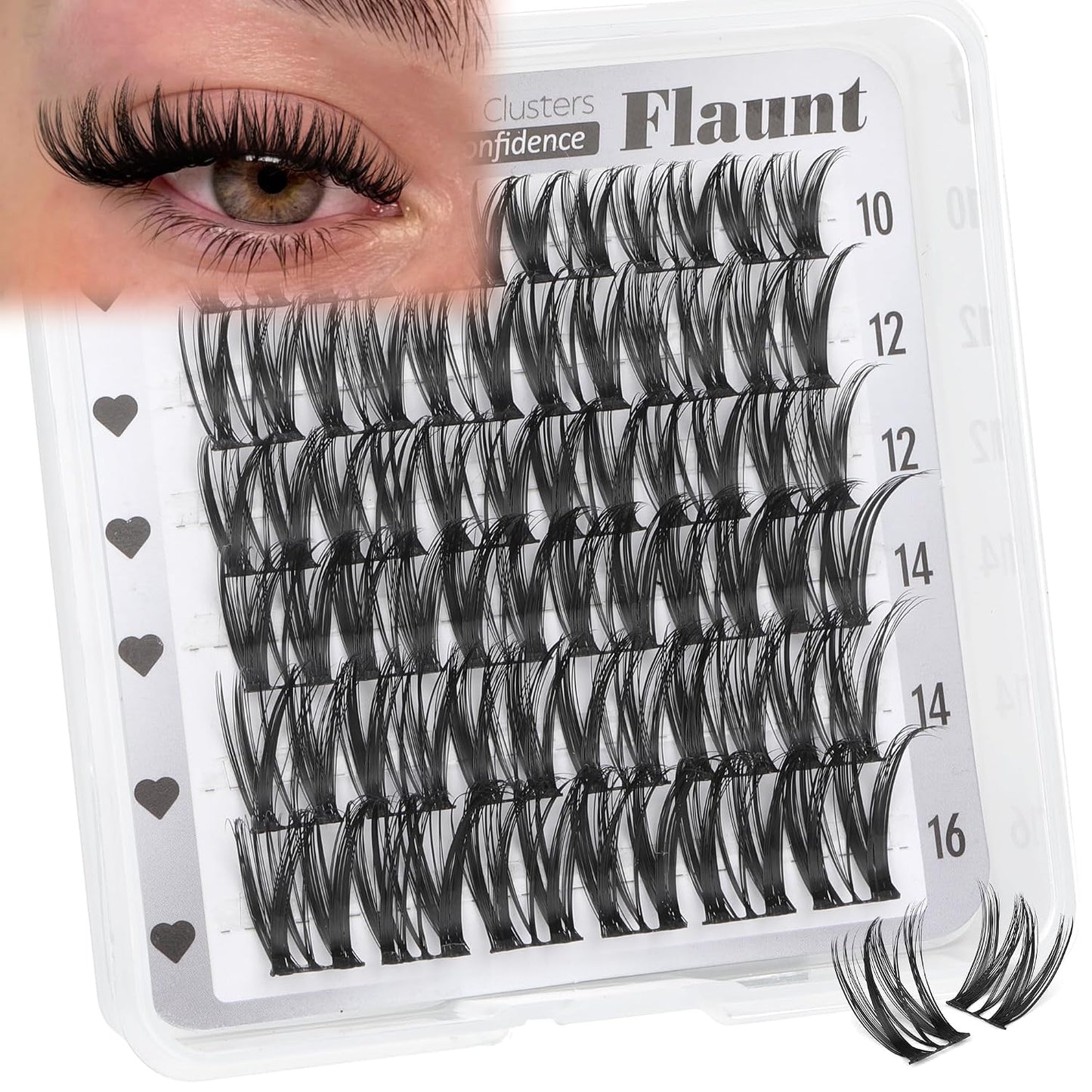 Eyelash Clusters - Portable Wispy Individual Lashes for Travel | Mini Pack 10-16MM CD Curly Extensions