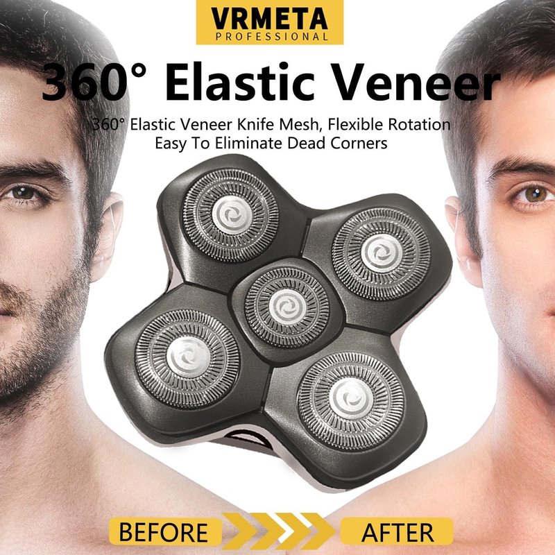 VRMETA New Upgrade Head Shaver Replacement Heads for Skull Shaver Pitbull Platinum Pro Butterfly Kiss, and Palm Hypo-Allergenic Electric Razor