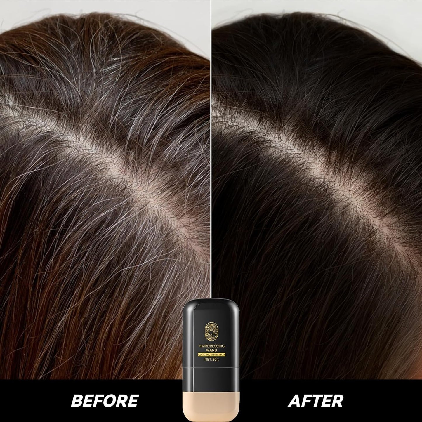 Gray Hair Cover Up Stick - Instant Hair Concealer Cream for Men & Women | Seamless & Natural Temporary Color