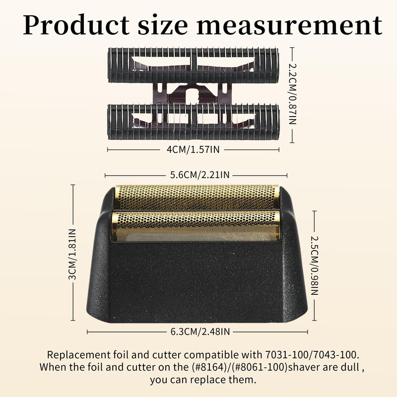 1 Pack Professional 5-Star Series Finale Shaver Replacement Foil & Shaving Bar Assembly Compatible with Wahl Shaver Models 7031-100,7043-100 Ultra Close Shaving Replacement Cartridges, Gold (Black)