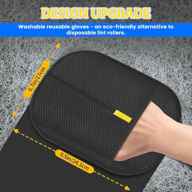 GJPSBEN Pet Hair Removal Glove for Dogs & Cats, 2 Pack Newly Upgraded Reusable Electrostatic Pet Hair Glove, Magic Brush Pet Hair Remover Tool for Clothing, Couch, Carpet, Car Seat