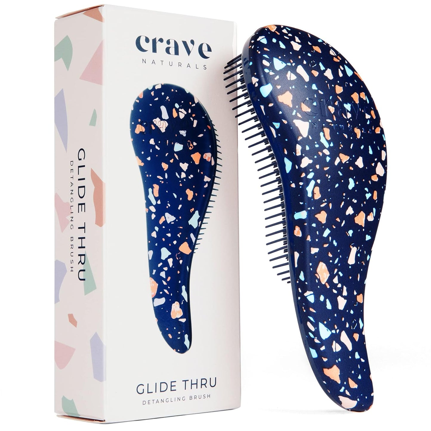 Glide Thru Detangling Hairbrush - Effortlessly Untangles Wet, Dry & Damaged Hair | Gentle Styling Tool for All Ages - 7.5 x 3 in, Turquoise