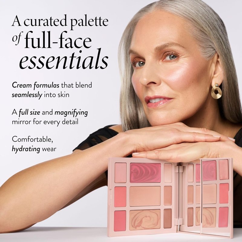 Laura Geller Cream Full Face Palette - All-in-One Hydrating Makeup for Mature Skin | Blendable Eye, Lip & Cheek Colors