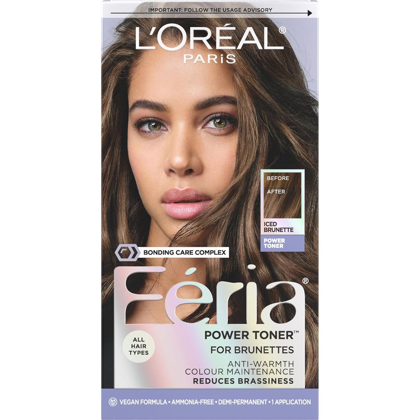L’Oreal Paris Feria Ice Blonde Hair Toner - Ammonia Free Demi-Permanent Color, 1 Application