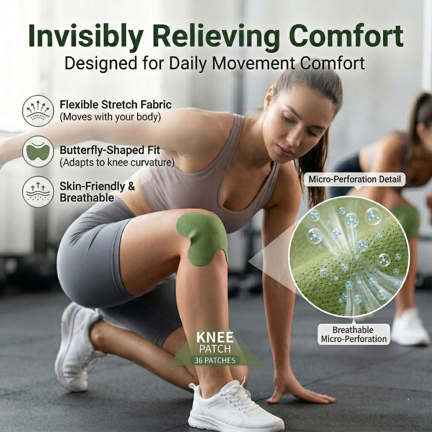 Herbal Knee Patches, 8-Hour Self-Heating Wormwood Warm Compress for Stiff Joints & Tired Muscles, Ergonomic Deep Thermal Support Sticker for Adults & Seniors,36-Pack