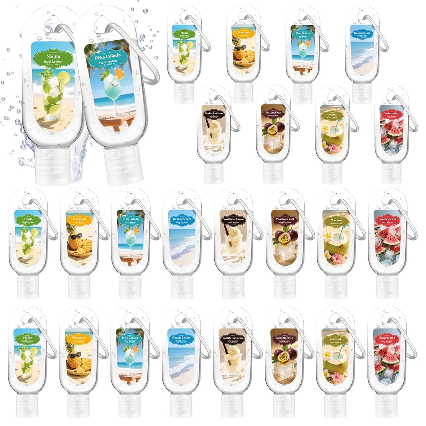 Mini Travel Size Hand Sanitizer Keychain - 24 Pcs Gift Set for Teachers, Nurses & Staff | Appreciation Thank You Bulk